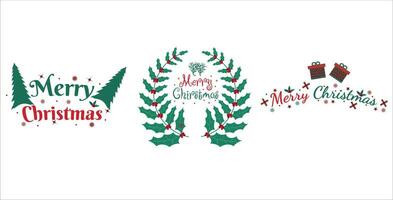 Navidad letras Insignia en blanco fondo, Navidad tipografía colocar, Navidad letras etiqueta colección vector