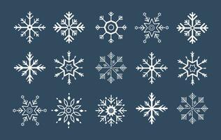 SET of white snowflakes, new snow flakes vector, illustration on isolated background, soft snow for sping and winter concept vector