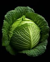 AI generated Fresh green or savoy cabbage. AI generated. photo