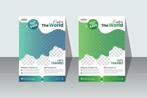 Travel flayer design template, Explore the world vector