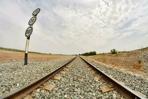 ferrocarril pistas en el Desierto foto