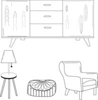 mesa , silla , hogar decoración ,lámpara vector