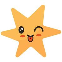 dibujado a mano estrella kawaii elemento. vector icono