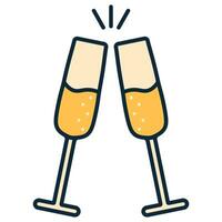 Glasses of champagne. Vector icon