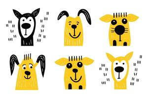 Dog in doodle cartoon style vector