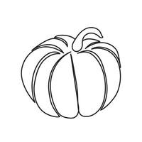 Continuous line drawing pumpkin. Autumn pumpkin line art. Minimalist art vector