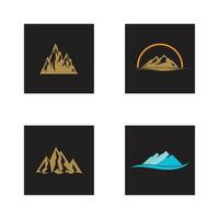 Diseño de ilustración de vector de plantilla de logotipo de icono de montaña