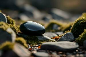 Photo of a realistic close-up of a group of natural stones with Ai generated