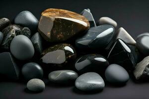 Photo of a realistic close-up of a group of natural stones with Ai generated