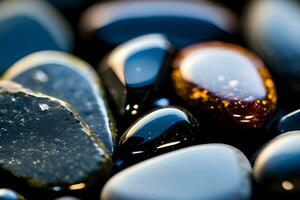 Photo of a realistic close-up of a group of natural stones with Ai generated