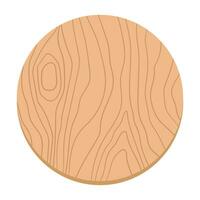 Circle wooden plank. Hand drawn imitation of a wood material. Vector illustration