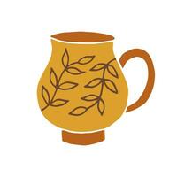 Hand drawn cup mug. Cup in doodle cartoon style. Vector illustration isolated.