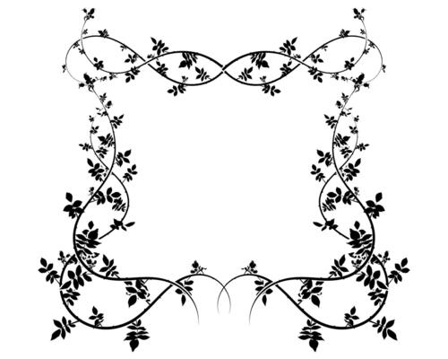 graceful frame of climbing plants roses and ivy.