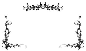 rectangular frame climbing plants roses and ivy. vector