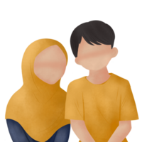 illustration of a romantic muslim couple png