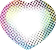 halftone heart vector design, Colorful heart with halftone dots on white background. Vector illustration.