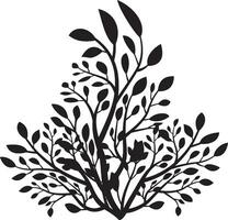 a black and white silhouette of a tree with leaves vector