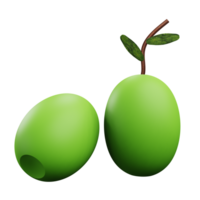 3 d illustration av oliv frukt png
