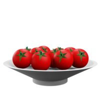 3 D illustration of tomato on a plate png