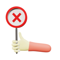 Restricted sign hold with hand png
