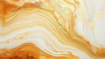 a close up of a marble surface with orange and white paint AI Generated photo