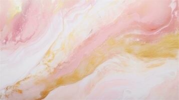 a close up of a marble surface with orange and white paint AI Generated photo