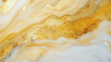 a close up of a marble surface with orange and white paint AI Generated photo