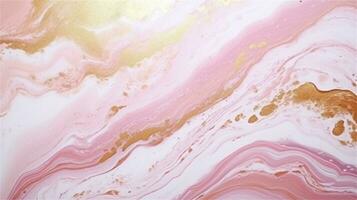 a close up of a marble surface with orange and white paint AI Generated photo