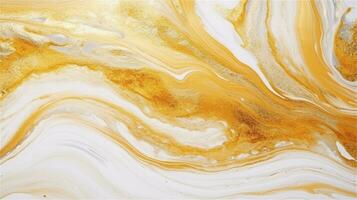 a close up of a marble surface with orange and white paint AI Generated photo