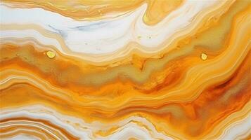 a close up of a marble surface with orange and white paint AI Generated photo