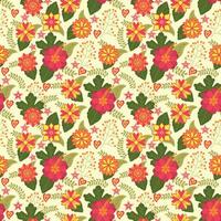 Floral Seamless Pattern Background Vector Illustration.