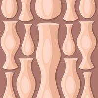 Vector seamless pattern with clay pottery