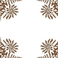 Frame with fern leaves for websites, cards and your other designs. Vector illustration isolated on white background.