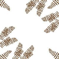 Frame with fern leaves for websites, cards and your other designs. Vector illustration isolated on white background.