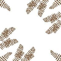 Frame with fern leaves for websites, cards and your other designs. Vector illustration isolated on white background.