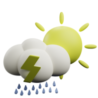 lightning drizzle with sun icon png