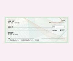 Blank Cheque, Bank Cheque with guilloche template vector