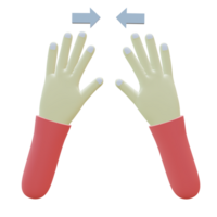 3 d illustratie van horizontaal snuifje hand- gebaar icoon png