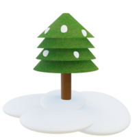 3 D illustration of winter tree icon png