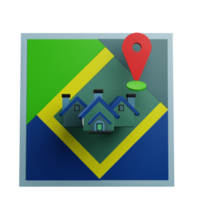 3 D illustration of factory location icon png