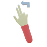 3 D illustration of flick left hand gesture icon png