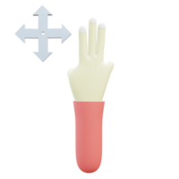 3 D illustration of drag hand gesture icon png