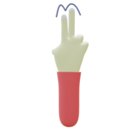 3 D illustration of 2x tap hand gesture icon png