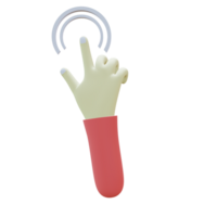 3 D illustration of double tap hand gesture icon png