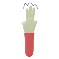 3 D illustration of 3x tap hand gesture icon png