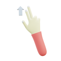 3 D illustration of flick up hand gesture icon png