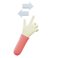 3 D illustration of horizontal scroll hand gesture icon png