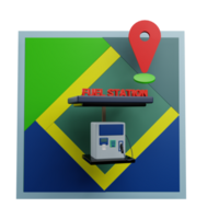 3 D illustration of fuel station location icon png