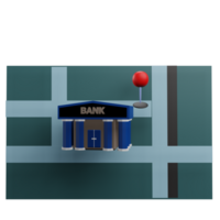 3 D illustration of bank pin location icon png