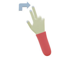 3 d illustratie van tik Rechtsaf hand- gebaar icoon png
